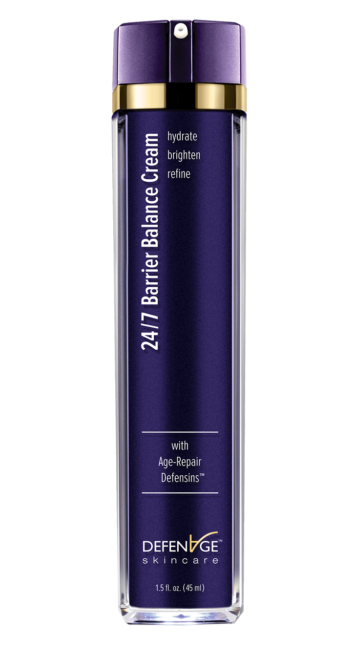 Intensive hydrating lightweight cream infused with Age-Repair Defensins®, multi-action barrier balancing ingredients and skin brightening skincare actives work together to regenerate and rejuvenate the appearance of skin.